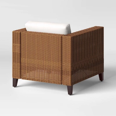 Brookfield Steel Wicker Club Chair With Cushions - Light Brown - Threshold™ 3 Brookfield Steel Wicker Club Chair With Cushions - Light Brown - Threshold™ - Image 3